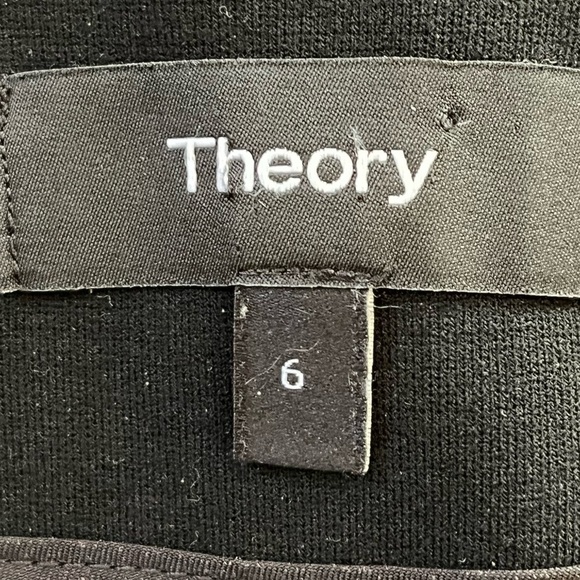 Theory Black Cigarette Camogie High Rise Belted Pants Size 6 Chic Elegant - Picture 9 of 12